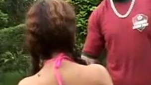 cooky fro braids getting buttfucked outdoors